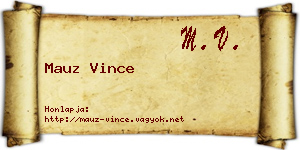 Mauz Vince névjegykártya